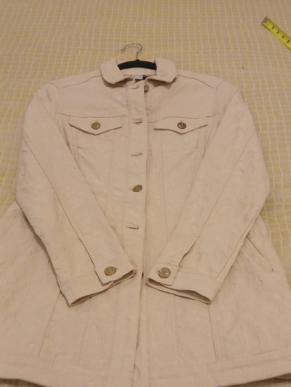 Chico's Pale Pink Quilted Jean Jacket